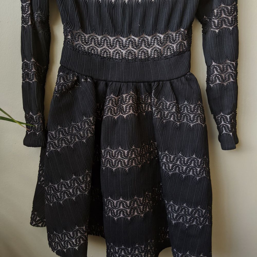 Maje Relane Black Basket Knitted Long Sleeve Dress - Picture 4 of 15